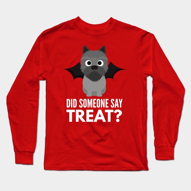 Skye Terrier Halloween Trick or Treat Long Sleeve T-Shirt by DoggyStyles